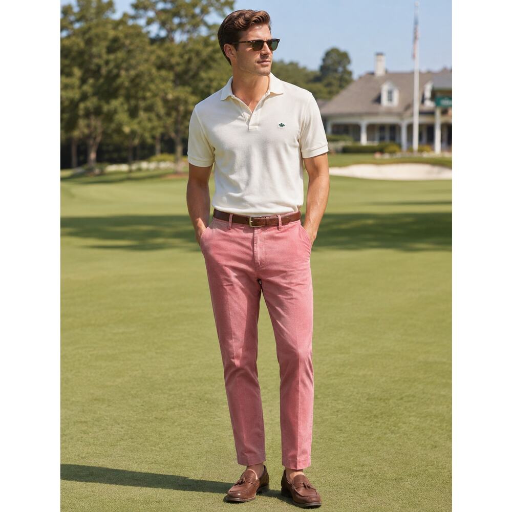 J.Crew Slim Bedford Pants Men’s 32x30 Salmon Pink Chino Preppy Golf old money - Picture 1 of 10